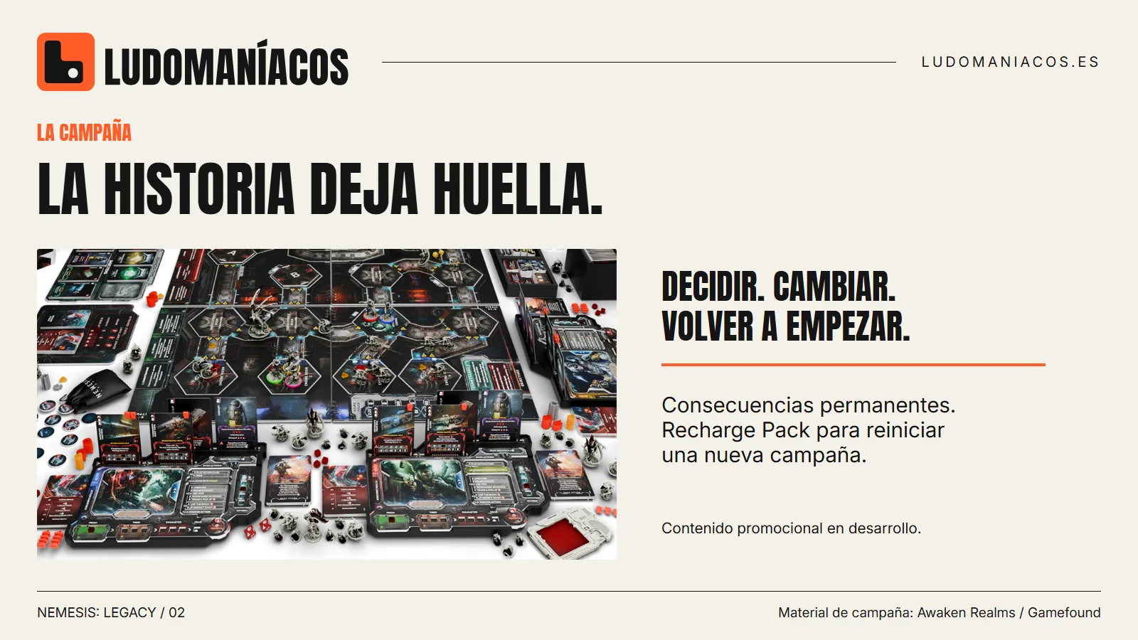 Componentes anunciados de Nemesis Legacy y una explicación del reinicio mediante Recharge Pack